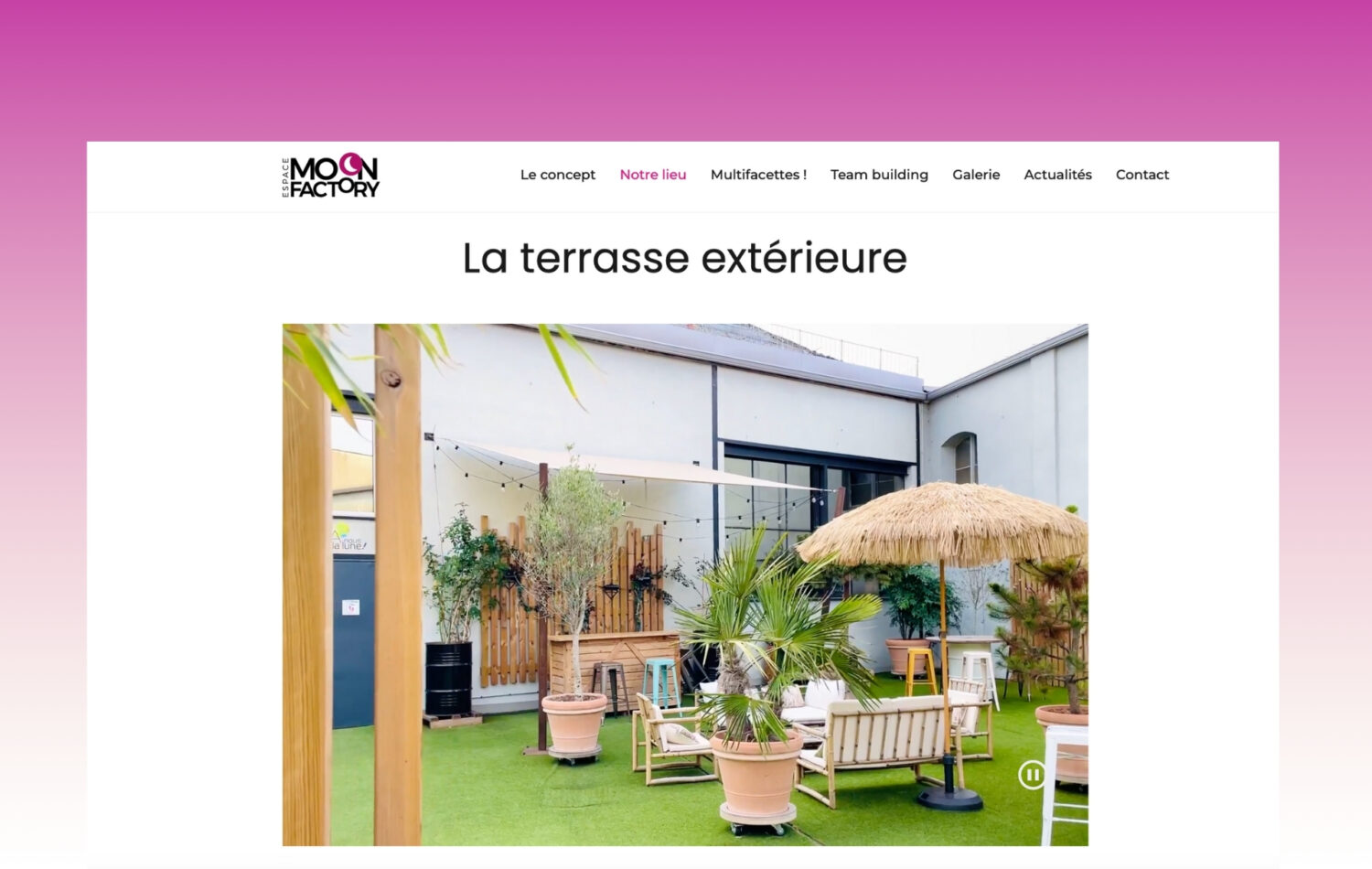 création d'un site internet pour une agence événementielle - Moon Factory