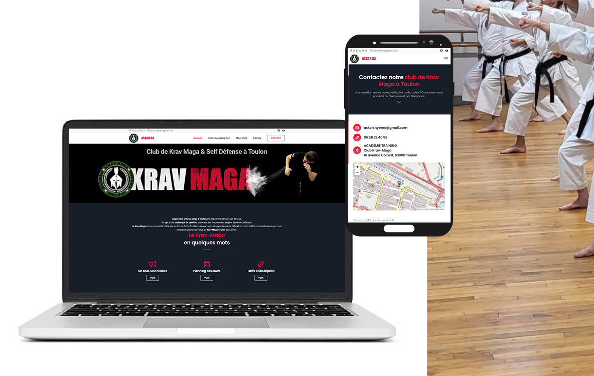 création d'un site internet pour centre de Krav Maga à Toulon