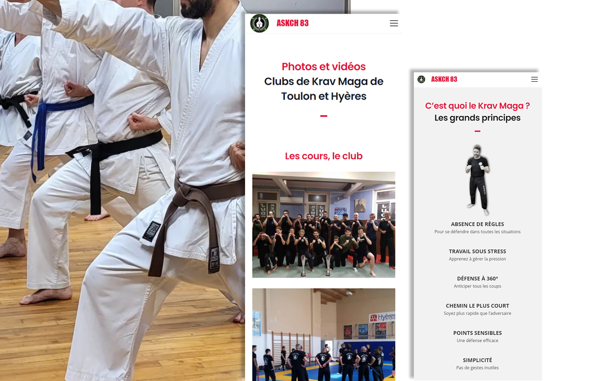 création d'un site internet pour centre de Krav Maga à Toulon