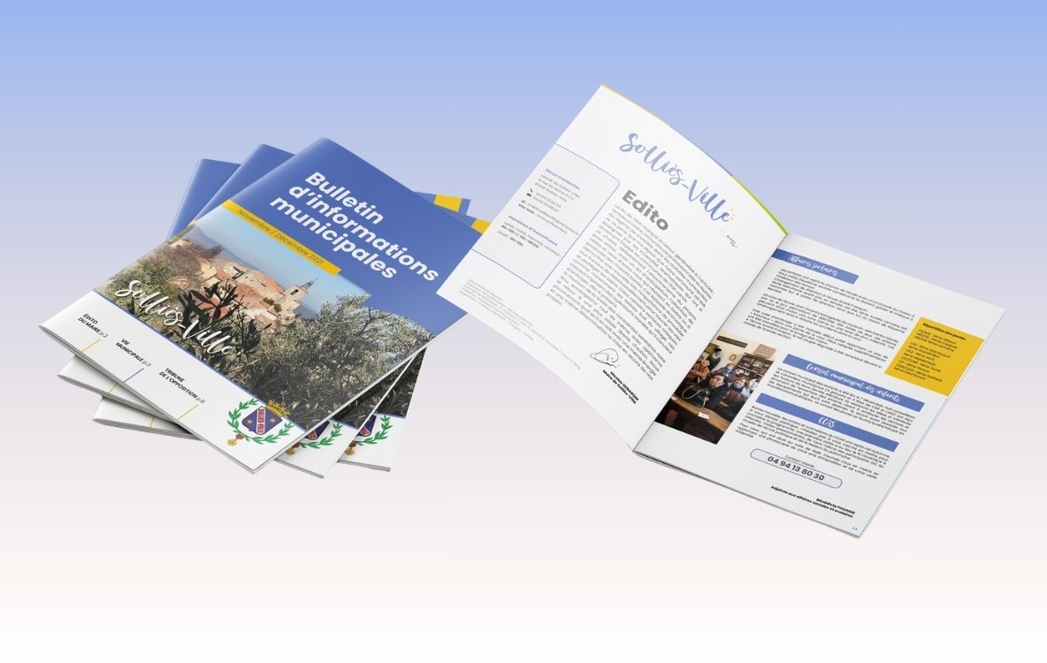 création de supports de communication pour la Mairie de Solliès-Ville