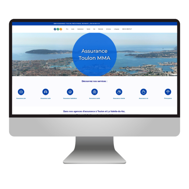 création d'un site internet et référencement naturel SEO pour un cabinet d'assurance - MMA Toulon