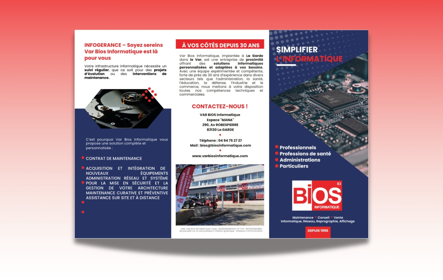 création de supports de communication pour une entreprise informatique à La Garde - Bios Informatique