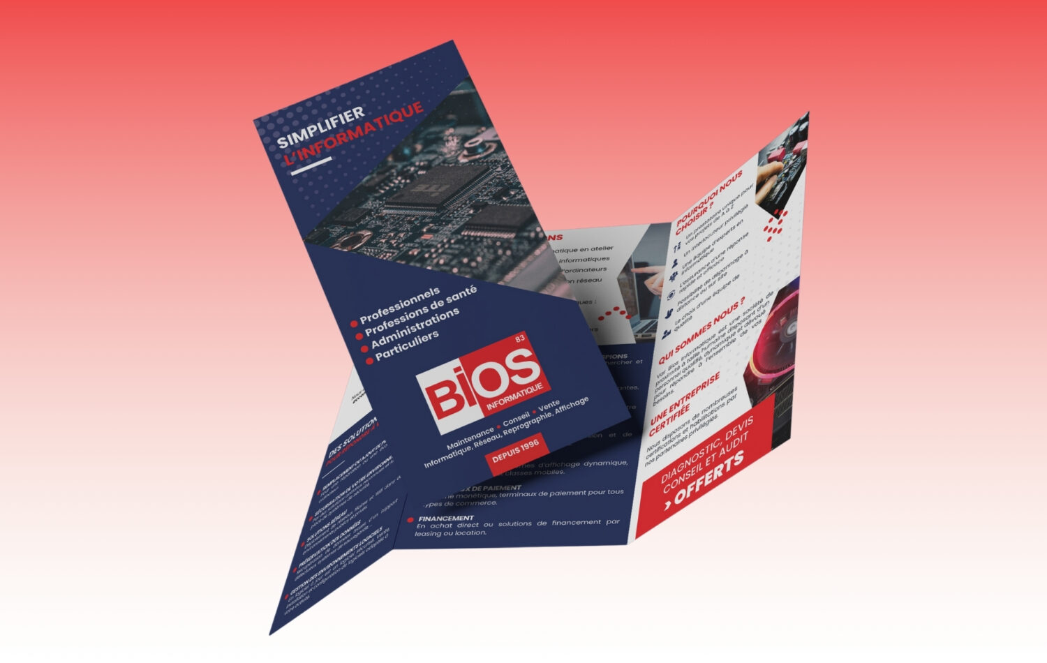 création de supports de communication pour une entreprise informatique à La Garde - Bios Informatique