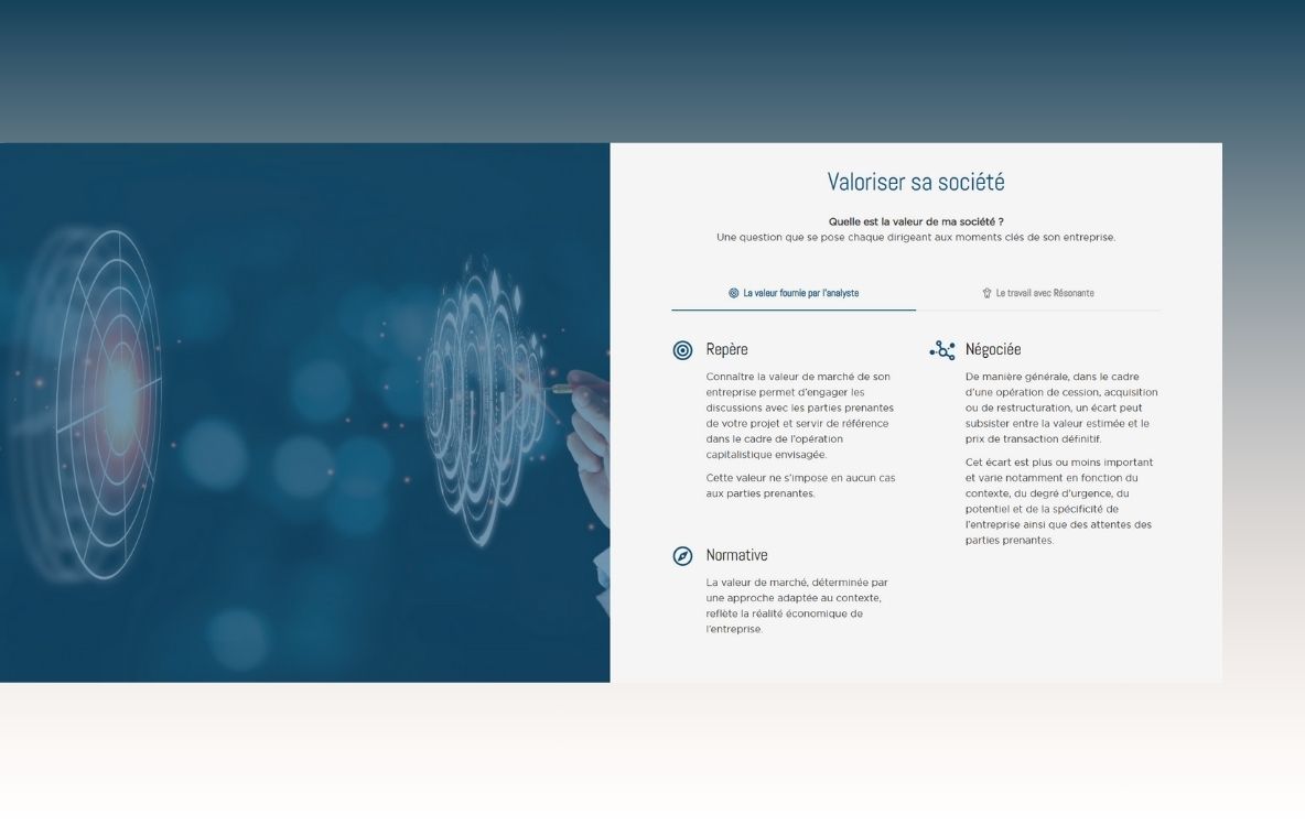 création d'un site internet pour un cabinet de conseil en stratégie - Résonante