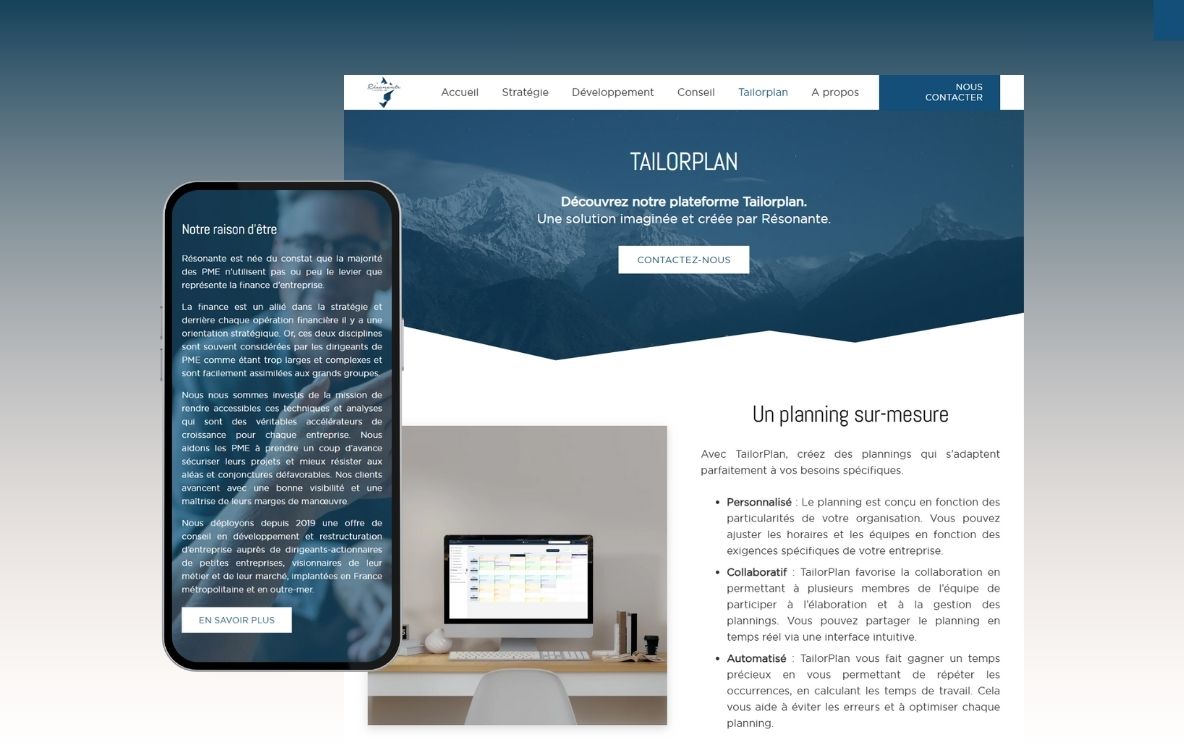création d'un site internet pour un cabinet de conseil en stratégie - Résonante