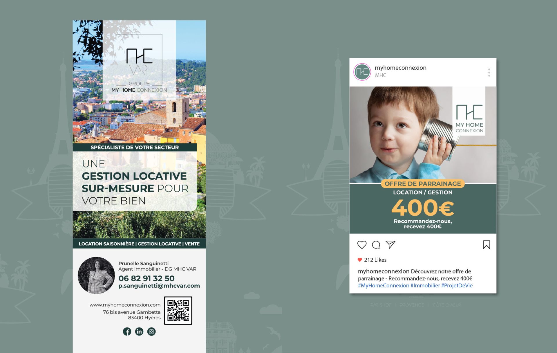 création de supports de communication pour un groupe d'agences immobilières - My Home Connexion