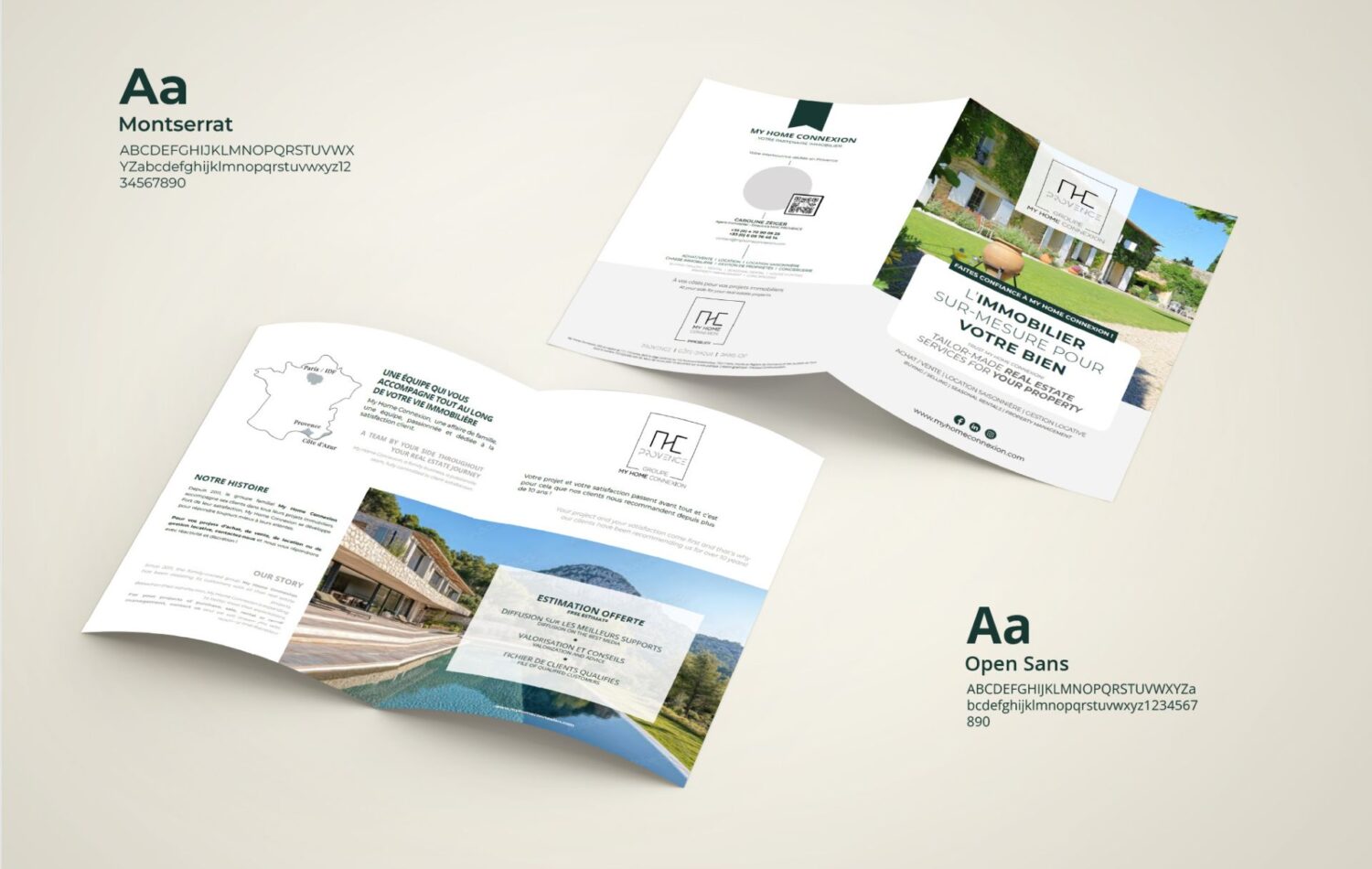 création de supports de communication pour un groupe d'agences immobilières - My Home Connexion