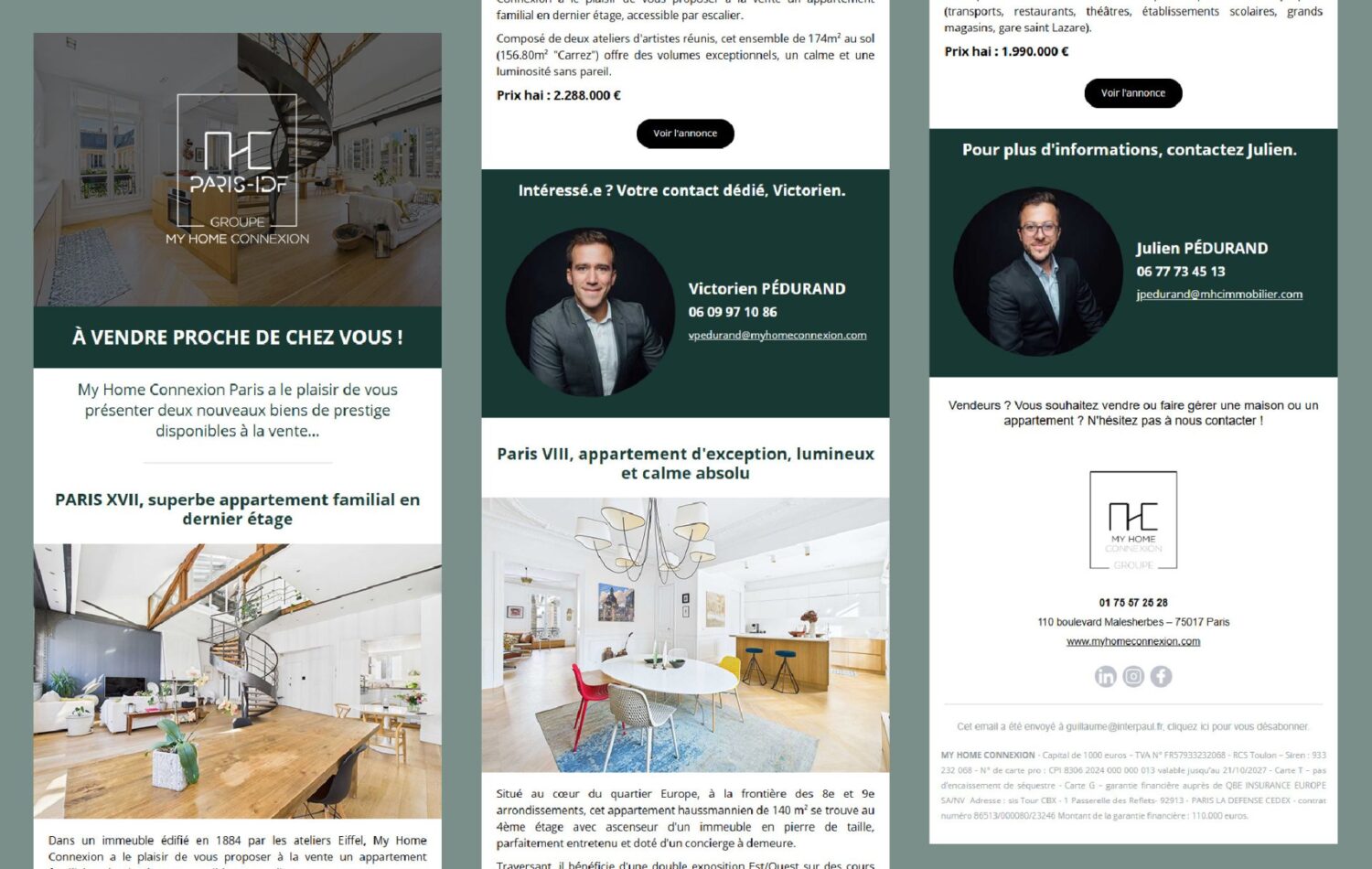 création de supports de communication pour un groupe d'agences immobilières - My Home Connexion