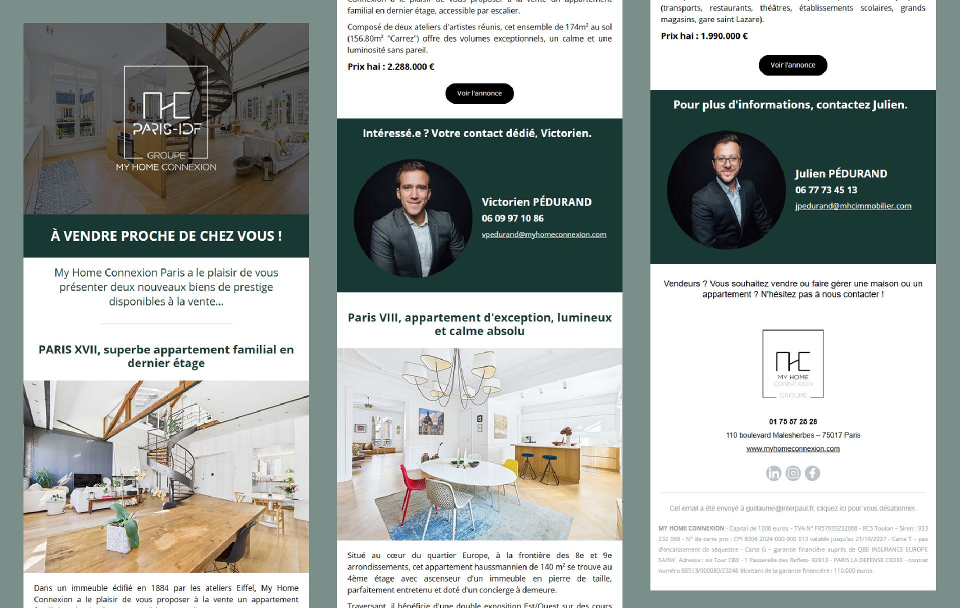 création de supports de communication pour un groupe d'agences immobilières - My Home Connexion