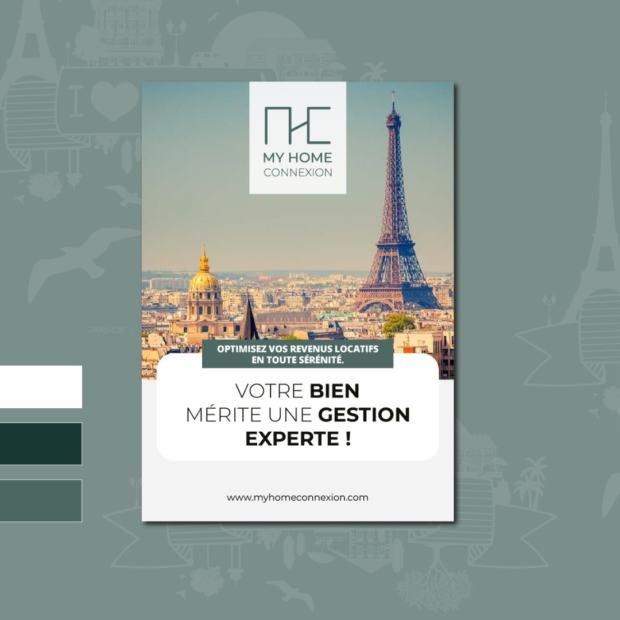 création de supports de communication pour un groupe d'agences immobilières - My Home Connexion
