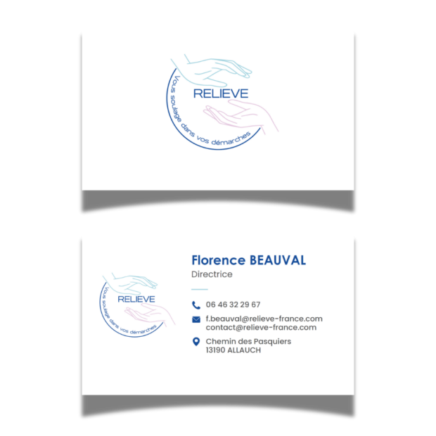 création de supports de communication pour une entreprise d'accompagnement administratif après décès - Relieve France