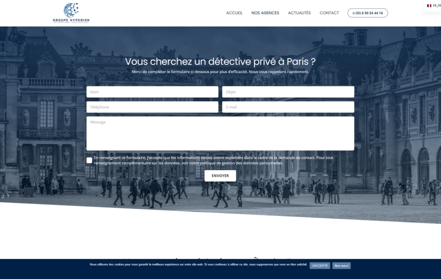 création d'un site internet et référencement naturel SEO pour une agence de détectives privés - Groupe Hypérion