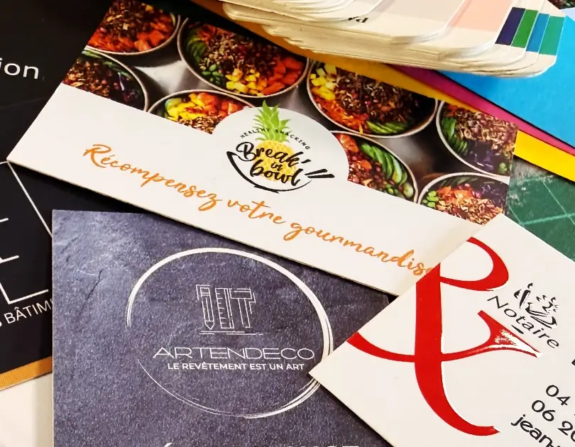 panel de cartes de visites d'entreprises à toulon, var