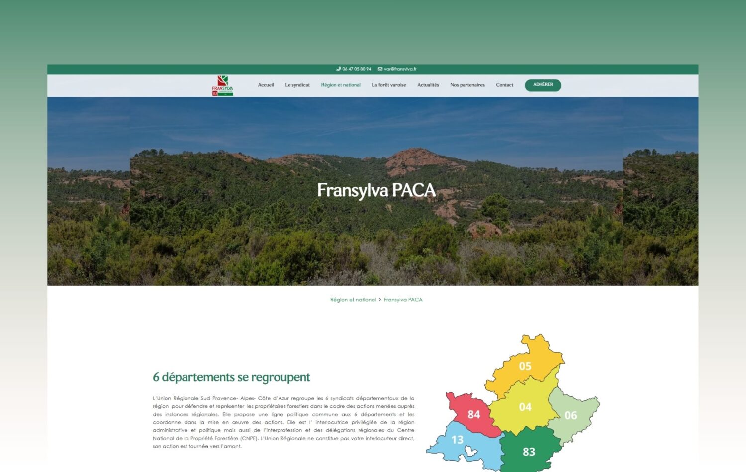 création d'un site internet pour un syndicat - Syndicat des Propriétaires Forestiers Sylviculteurs du Var