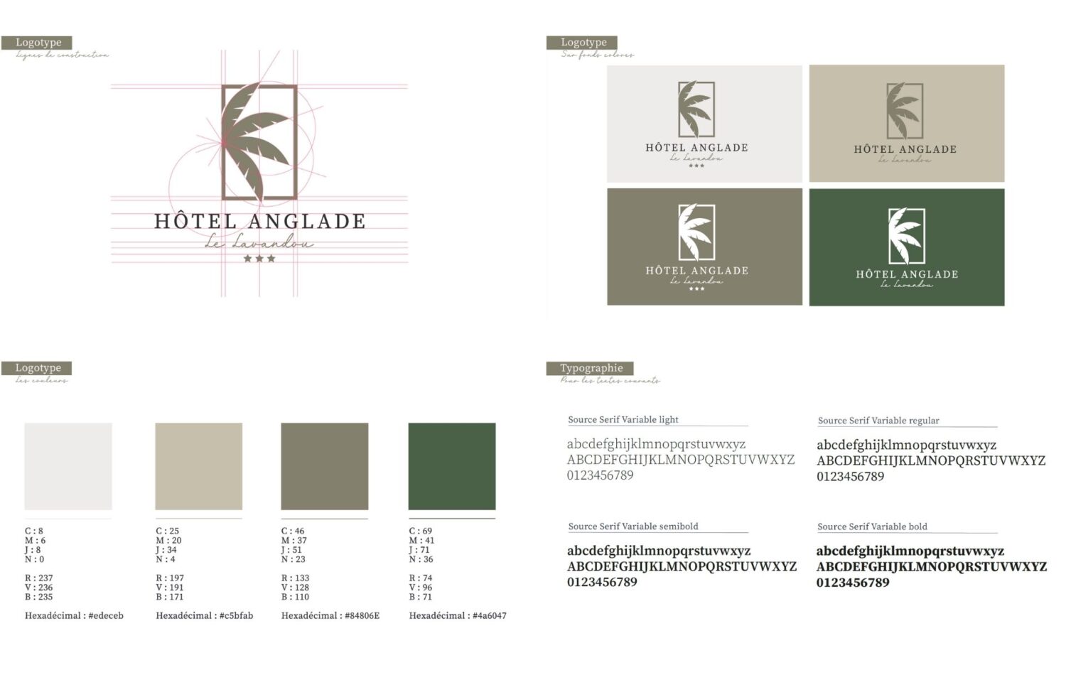 Création logo et charte graphique pour hôtel au Lavandou - Hôtel Anglade