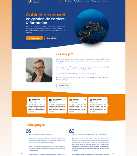 création d'un site internet pour un cabinet de conseil en gestion de carrière et formation - Cap Évolution Carrière