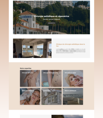 création d'un site internet pour un centre de chirurgie esthétique à Bandol - La Réserve