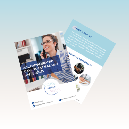 création de supports de communication pour une entreprise d'accompagnement administratif après décès - Relieve France