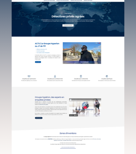 création d'un site internet et référencement naturel SEO pour une agence de détectives privés - Groupe Hypérion