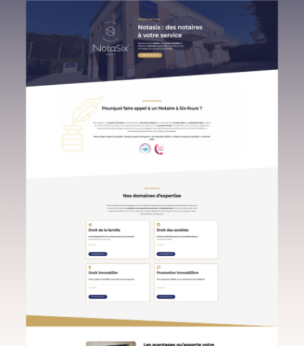 création d'un site internet et référencement naturel SEO pour un cabinet de notaires à Six-Fours - Notasix