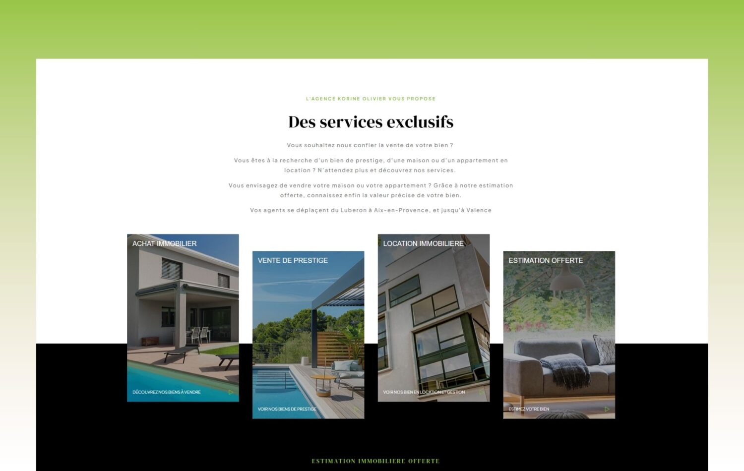 création d'un site internet pour une agence immobilière à Aix en Provence - Korine Olivier