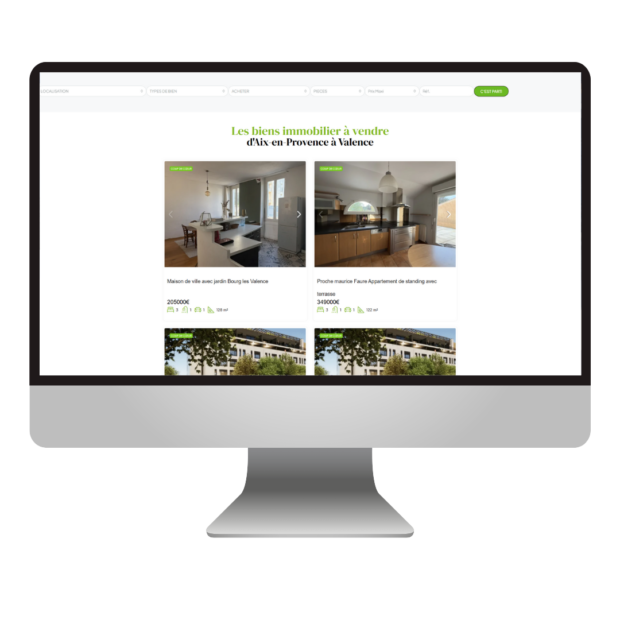 création d'un site internet pour une agence immobilière à Aix en Provence - Korine Olivier